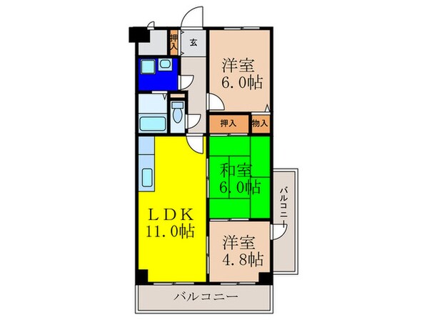 イントラ－ダ９７の物件間取画像